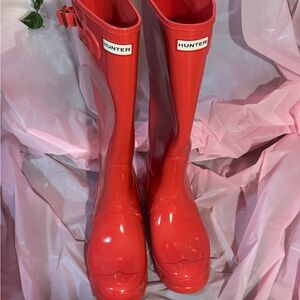 Hunter Women's Red Rain Boots